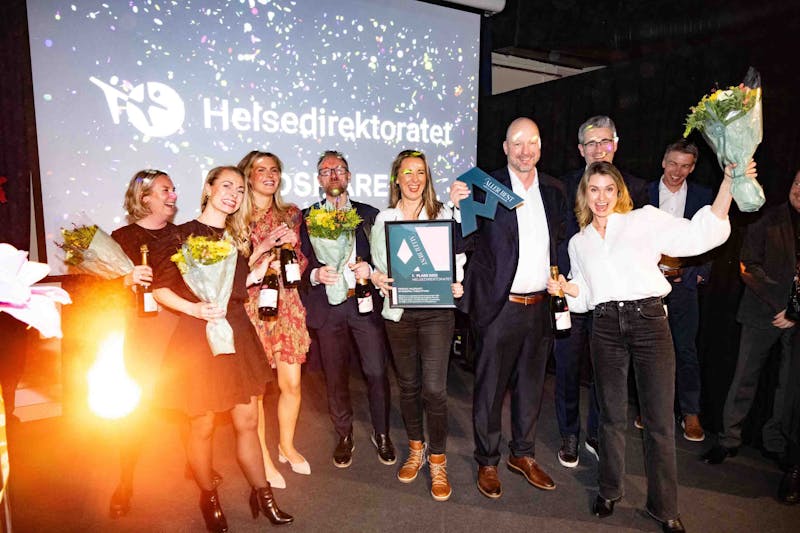WINNERS IN THE VERY BEST: Representatives from Aller Media, the Norwegian Directorate of Health and Mindshare. Photo Thomas Rasmus Skaug