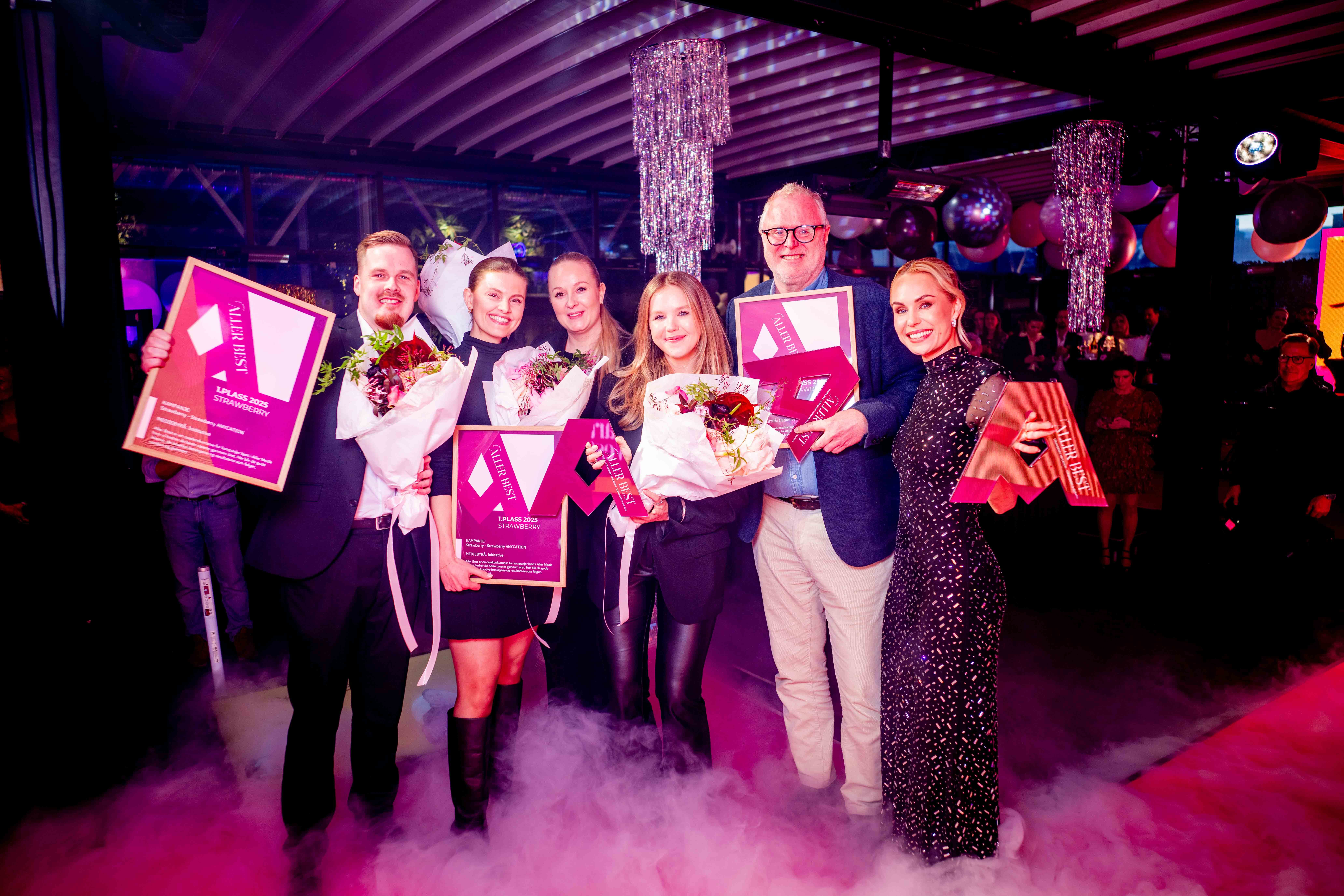 WINNERS IN ALLER BEST: Representatives from Aller Media, Strawberry and Initiative. Photo: Thomas Rasmus Skaug
