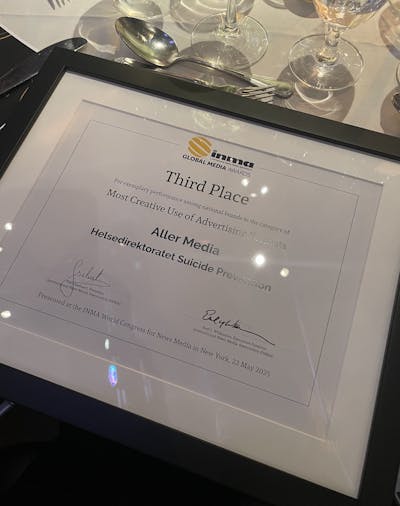 VICTORY: Third place in the world's largest media competition is a big victory.