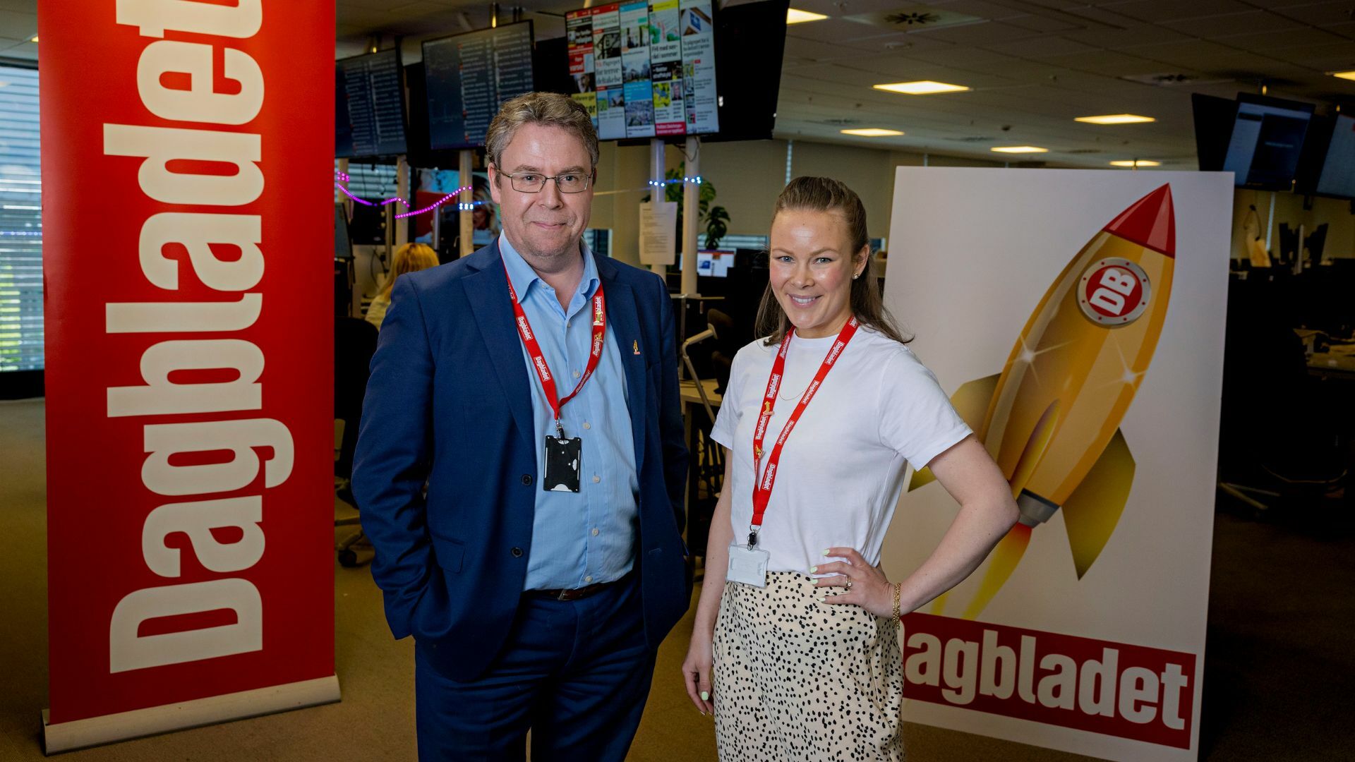 Nyhetsredaktør Frode Hansen og utviklingsredaktør Martine Lunder Brenne. Foto: Bjørn Langsem.