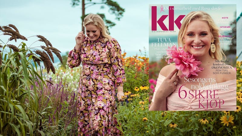 Tuva Fellman på forsiden av det rosa nummeret av KK. Foto: Astrid Waller
