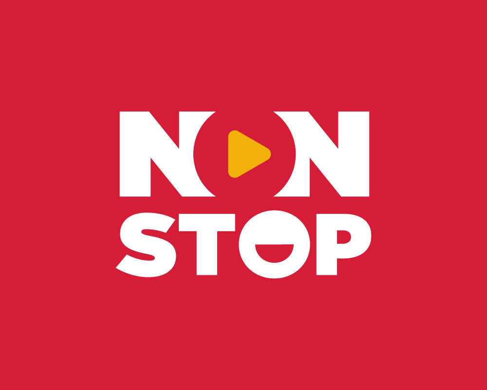 Non Stop white orange red bg 1