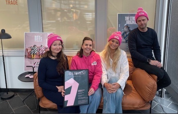 VINNERE: Aud Ingvild Pedersen - Key Account Manager i Aller media, Hanne Flaten – Sr. Brand Manager i Fisherman, Ida Båtvik – Rådgiver I FLOKK Media og Espen Barås Bye – Kundeansvarlig i FLOKK Media